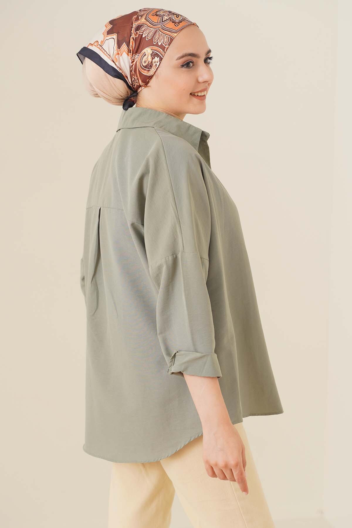 Bigdart Chemise basique oversize modeste 103901 kaki vue 3