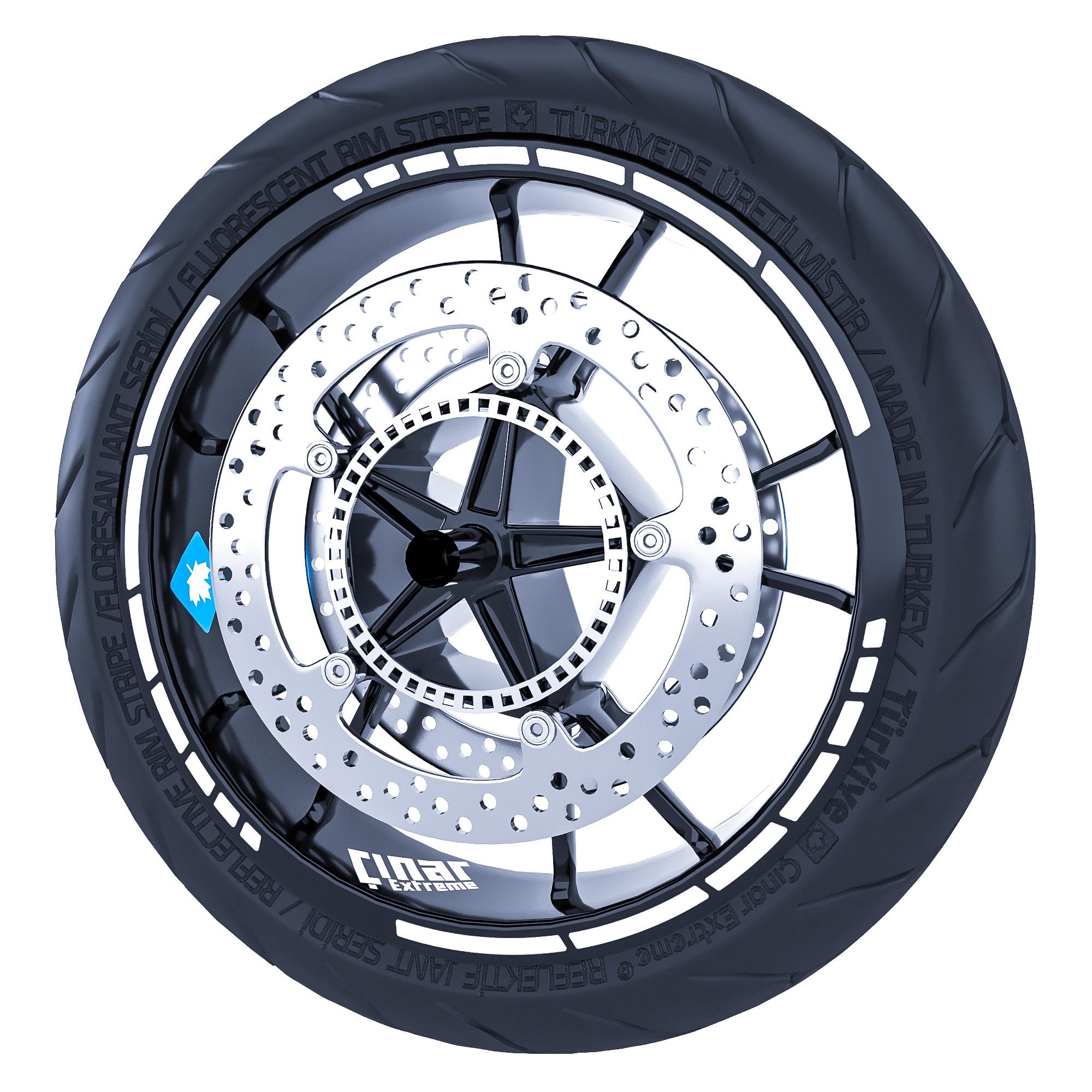 GP Design Wheel Rim Sticker Wheel Decal Car Motorcycle White Black Silver