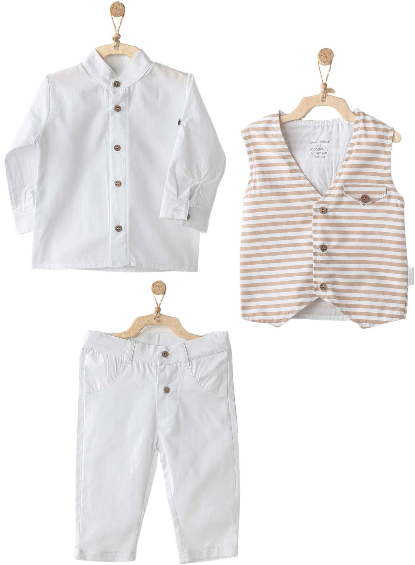 Andywawa AC23615 Cool Dude 3lü Bebek Takım White