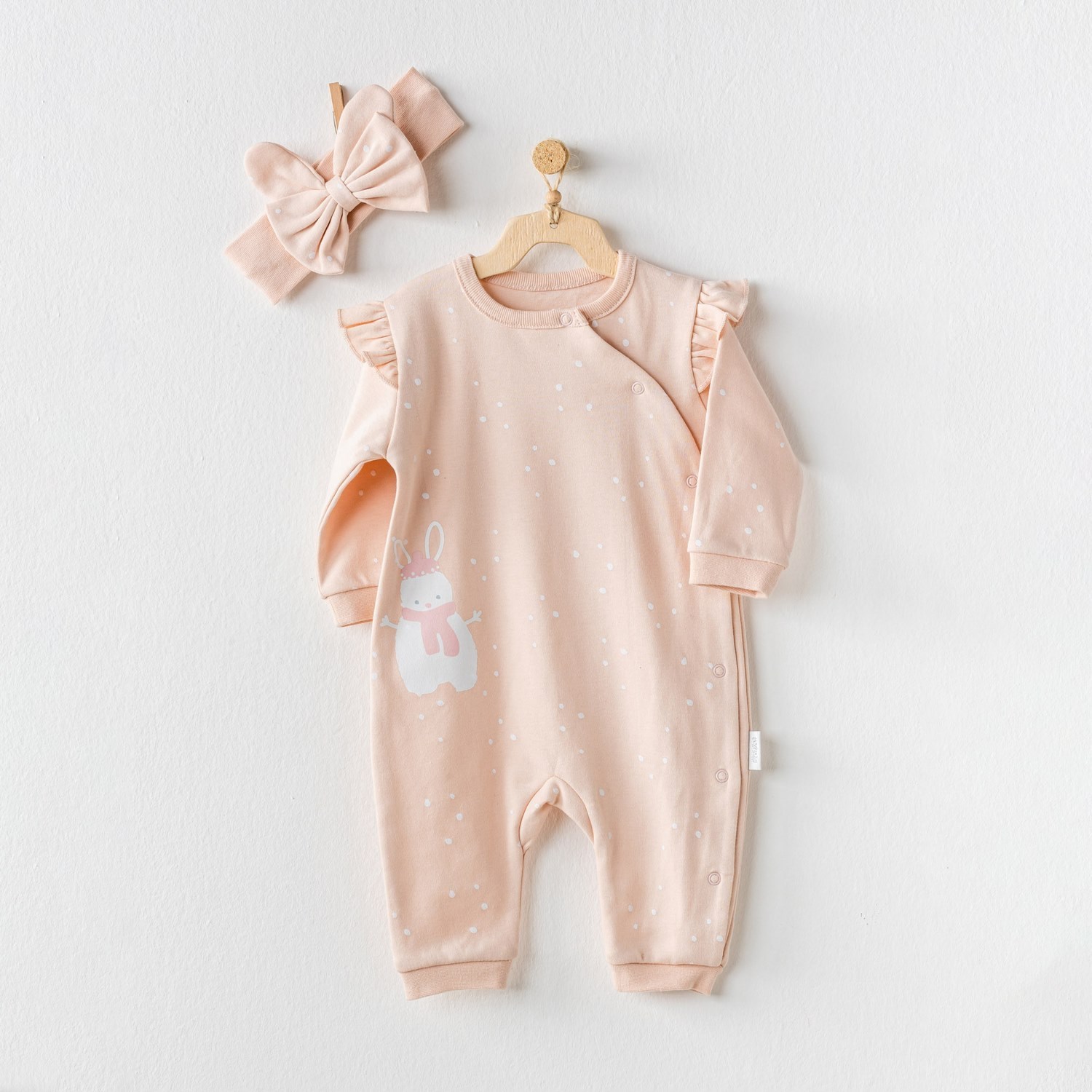 Andywawa AC24117 Cute Bunnies Be Sking Bebek Tulum Takım Pink