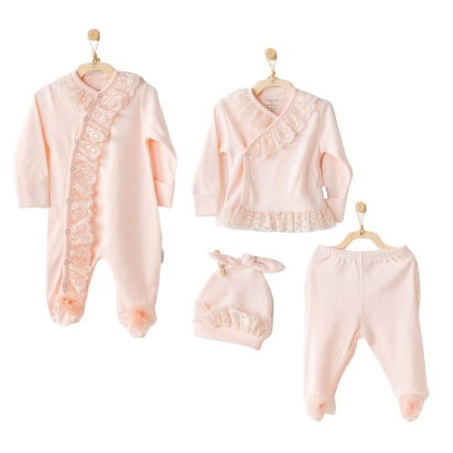 Andywawa AC24264 Chic Girl 4 Parça Hastane Çıkışı Salmon