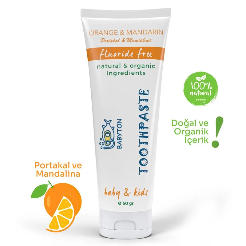 Babyton Organik Diş Macunu Portakal ve Mandalina Aromalı 50gr 