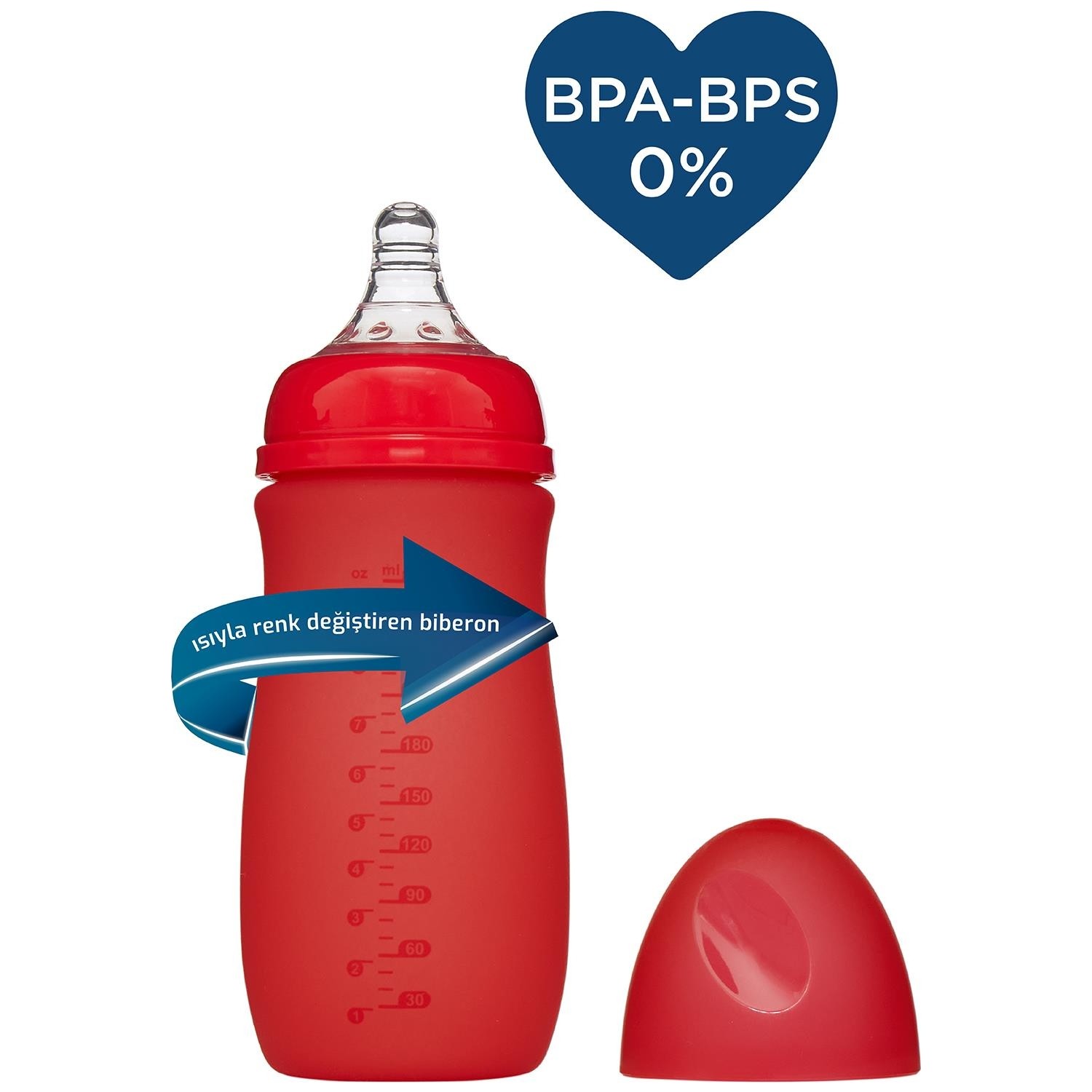 Bebedor Isıyla Renk Değiştiren Cam Biberon 260ml 52302 