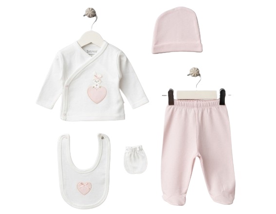 Bebitof Kalpli Tavşan 5'Li Zıbın Set 20091 Pembe