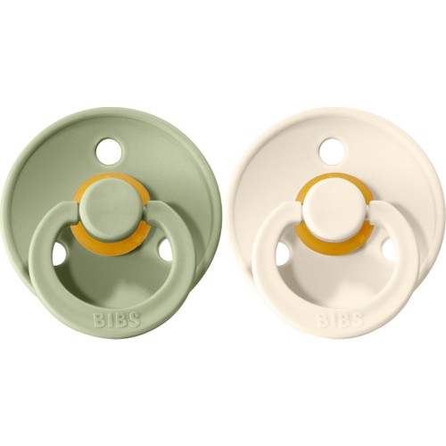 Bibs Colour Kauçuk Emzik 2li 0-6 Ay Ivory / Sage