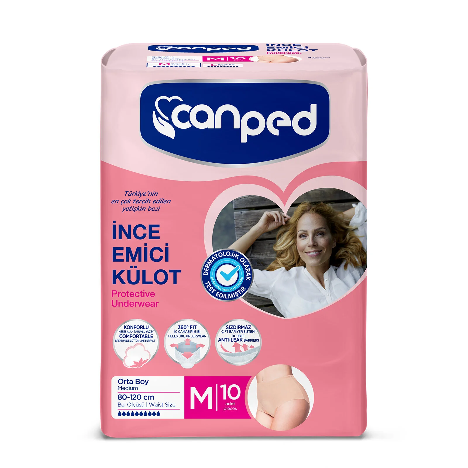 Canped İnce Emici Külot Mesane Pedi M Beden Orta Boy 10 Adet 