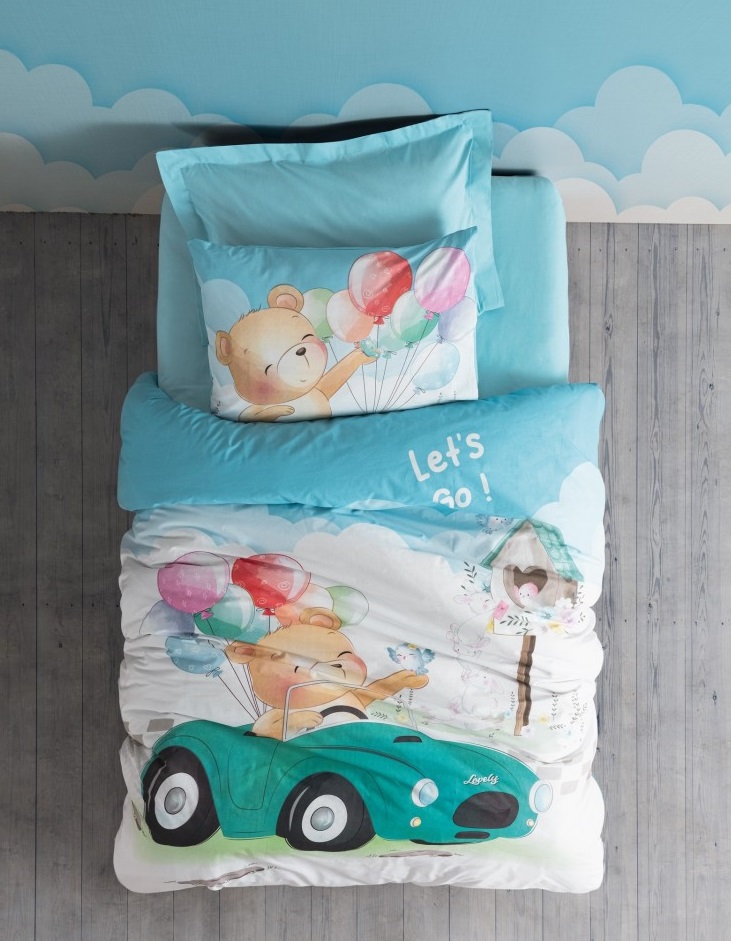 Cotton Box Junior Ranforce Nevresim Takımı Tek Kişilik Buddy Mavi