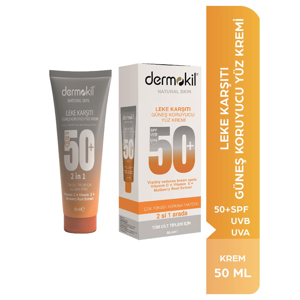 Dermokil Leke Karşıtı Güneş Koruyucu Yüz Kremi 50 SPF 50ml 