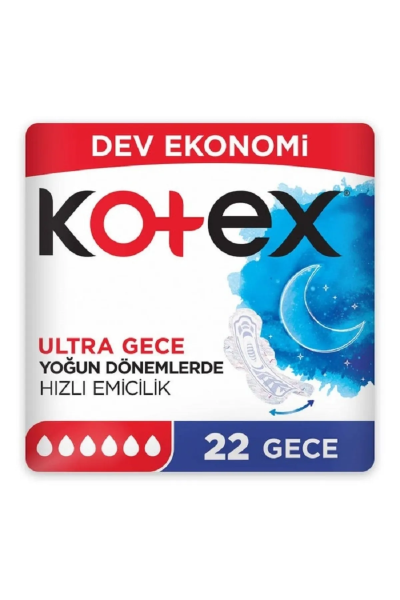 Kotex Ultra Dev Eko Gece Ped 22 Adet 
