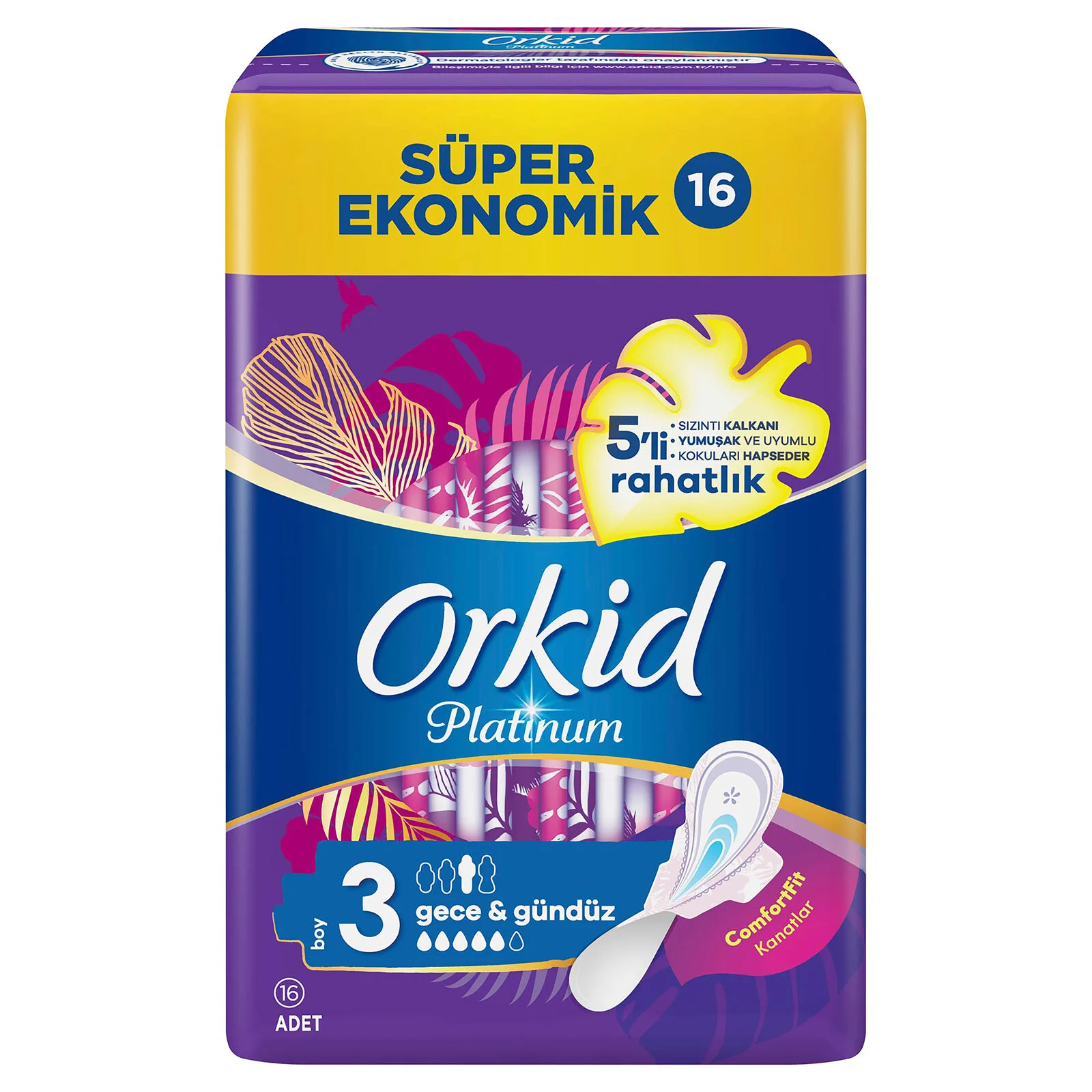 Orkid Ultra Platinum Gece Ped 16 Adet 