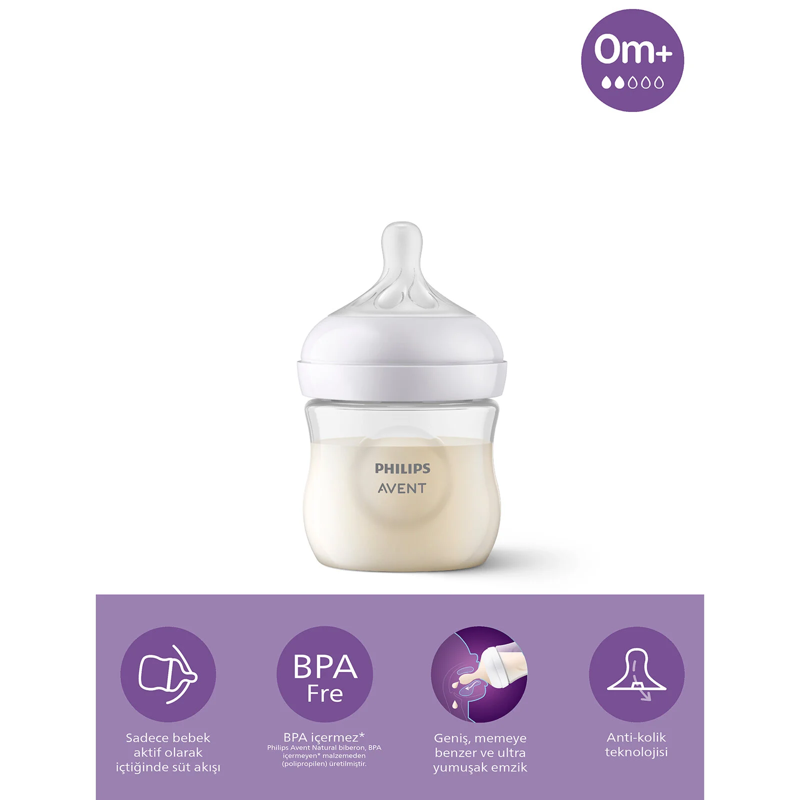 Philips Avent Doğal Tepkili Natural Response PP Biberon 125ml 0+ Ay 