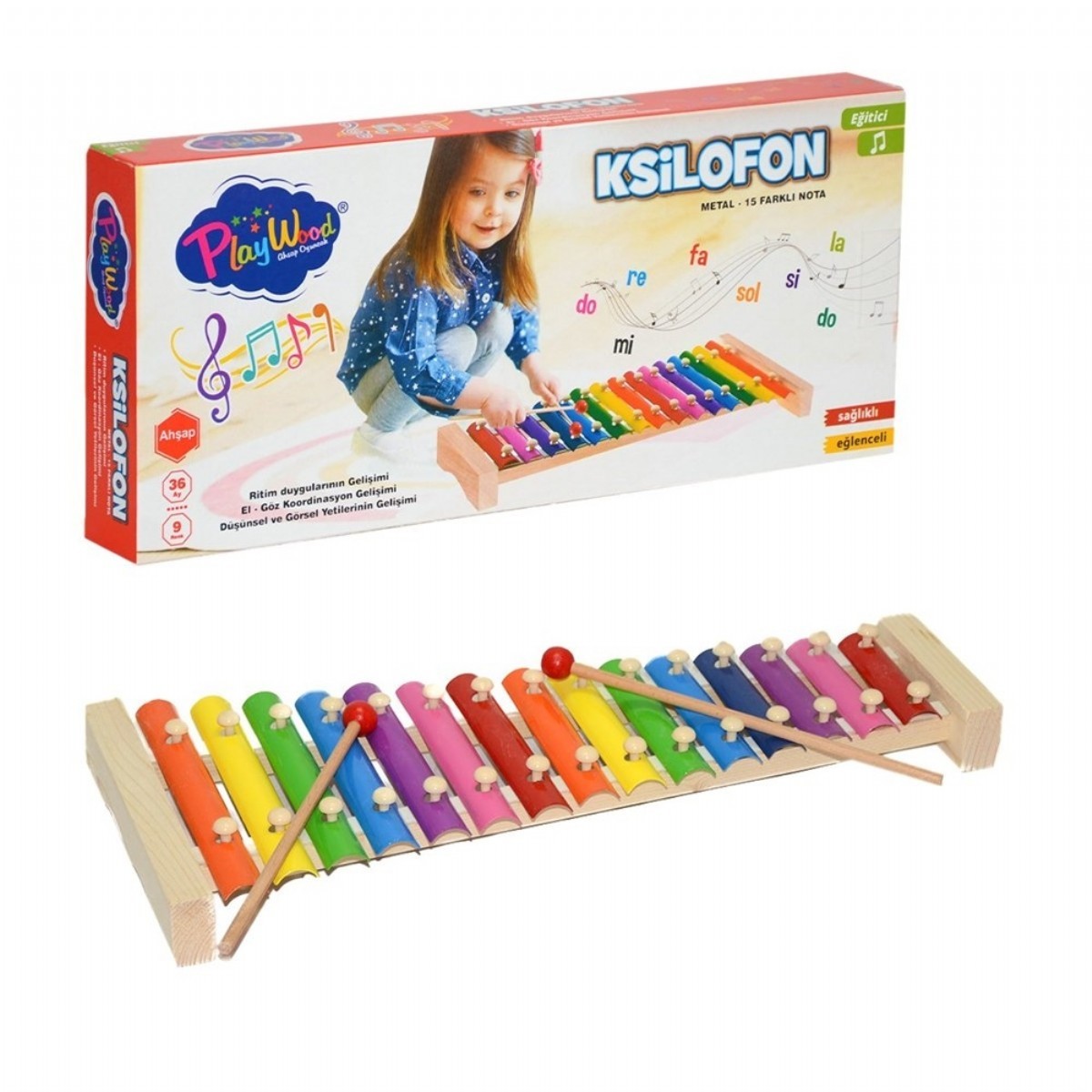 PlayWood Ahşap 15 Notalı Ksilofon 376 