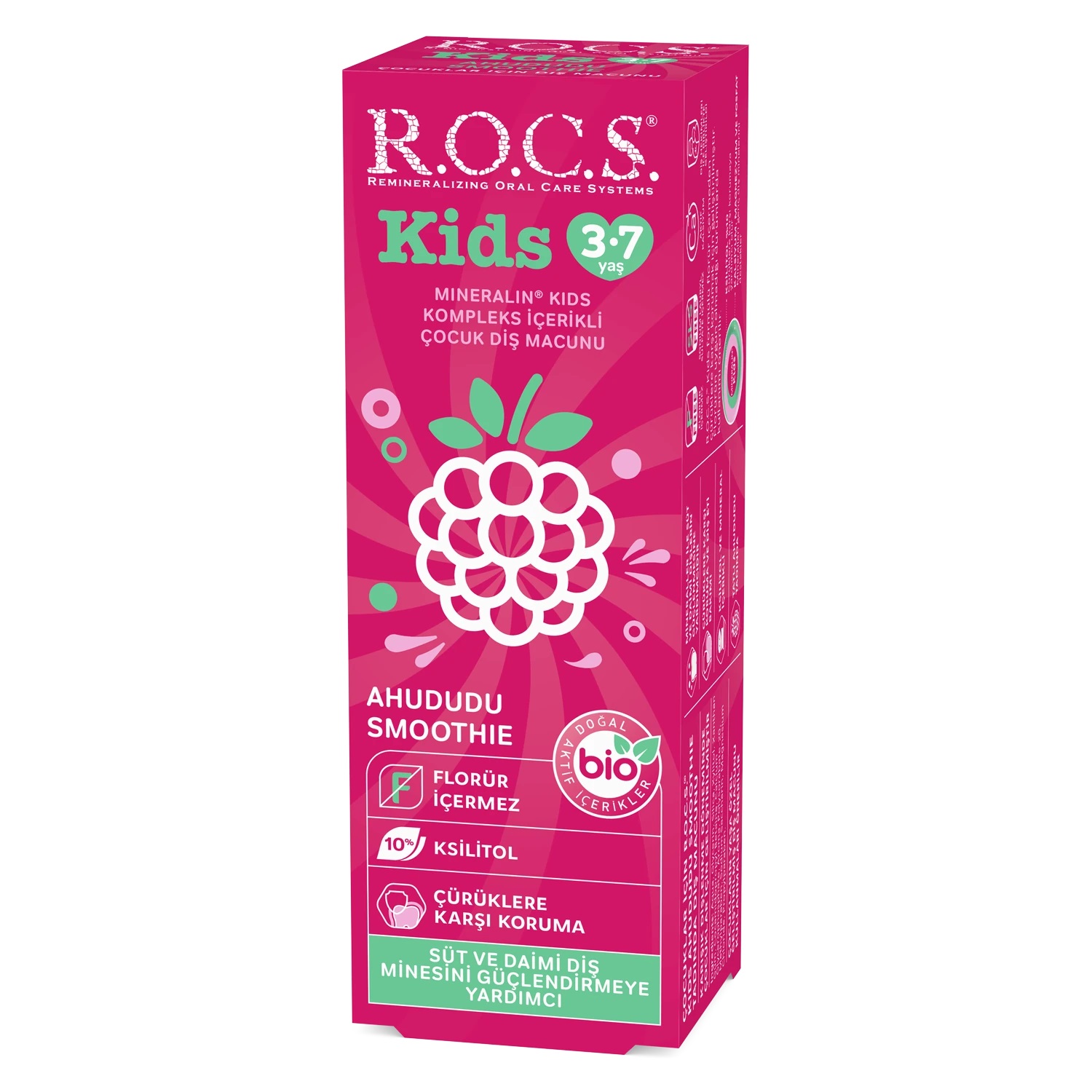 R.O.C.S.Kids Ahududu Smoothie Tadında Florürsüz Diş Macunu 45g 