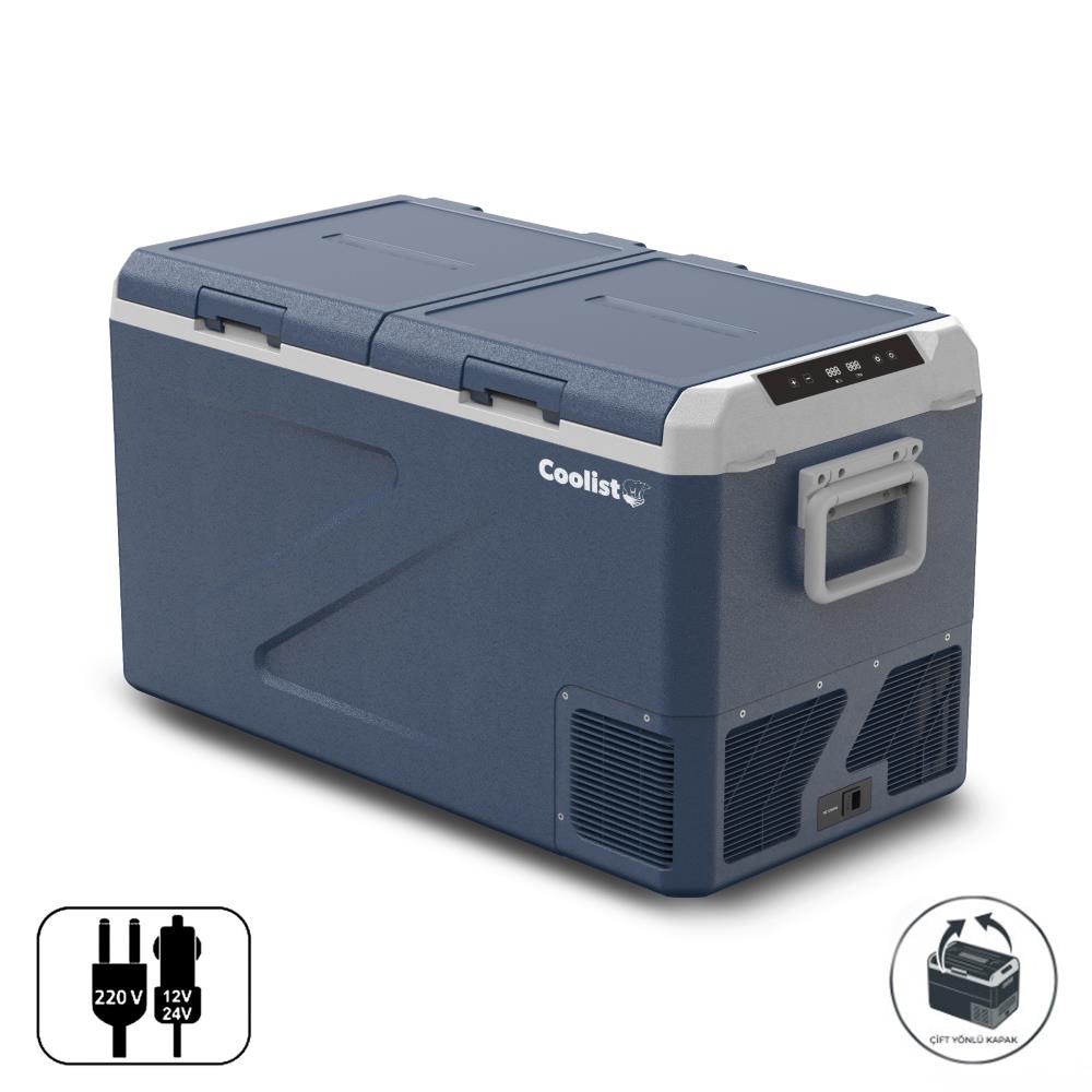 Coolist CLK80D 12/24V 220Volt 82,5 Litre Çift Bölmeli Kompresörlü Outdoor Oto Buzdolabı/Dondurucu