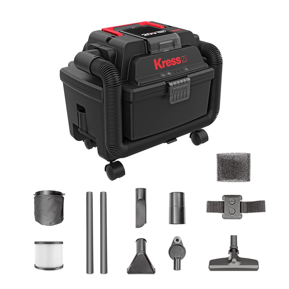 Kress KH035.9 20Volt 250W/17Kpa Flexi Esnek Hortumlu Şarjlı Islak/Kuru Süpürge & Üfleme (Akü Dahil Değildir)