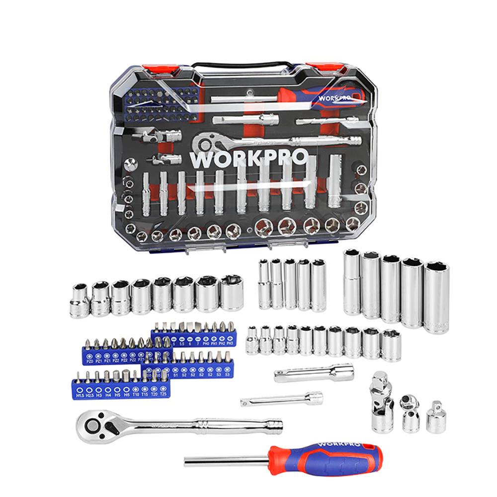 WORKPRO WP202524 1/4'’ 3/8’’ Metrik 75 Parça Cr-V Profesyonel Lokma Takımı