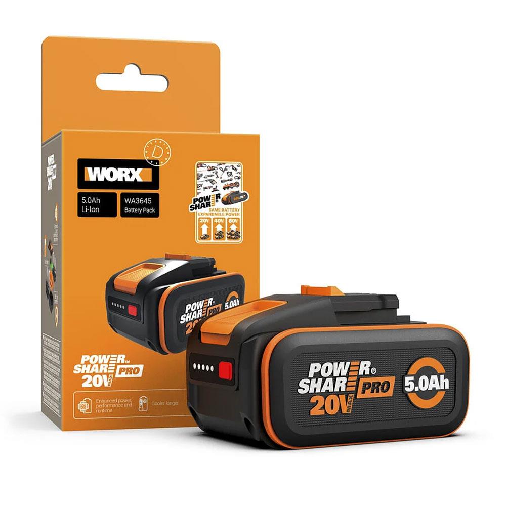 WORX WA3645 20Volt 5.0Ah Li-ion PowerShare Pro Yedek Akü