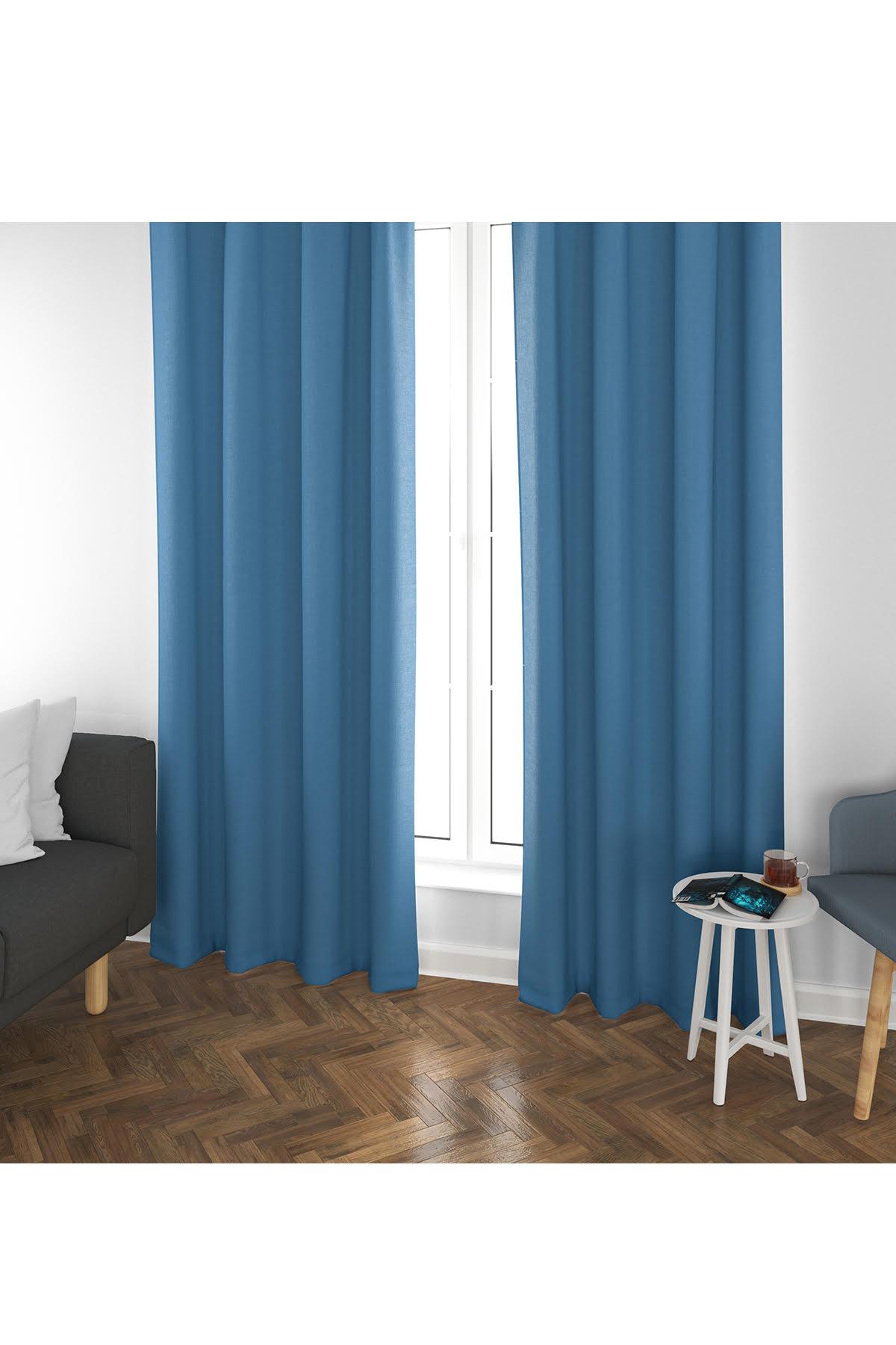 150x250 cm Blackout Mavi Fon Perde