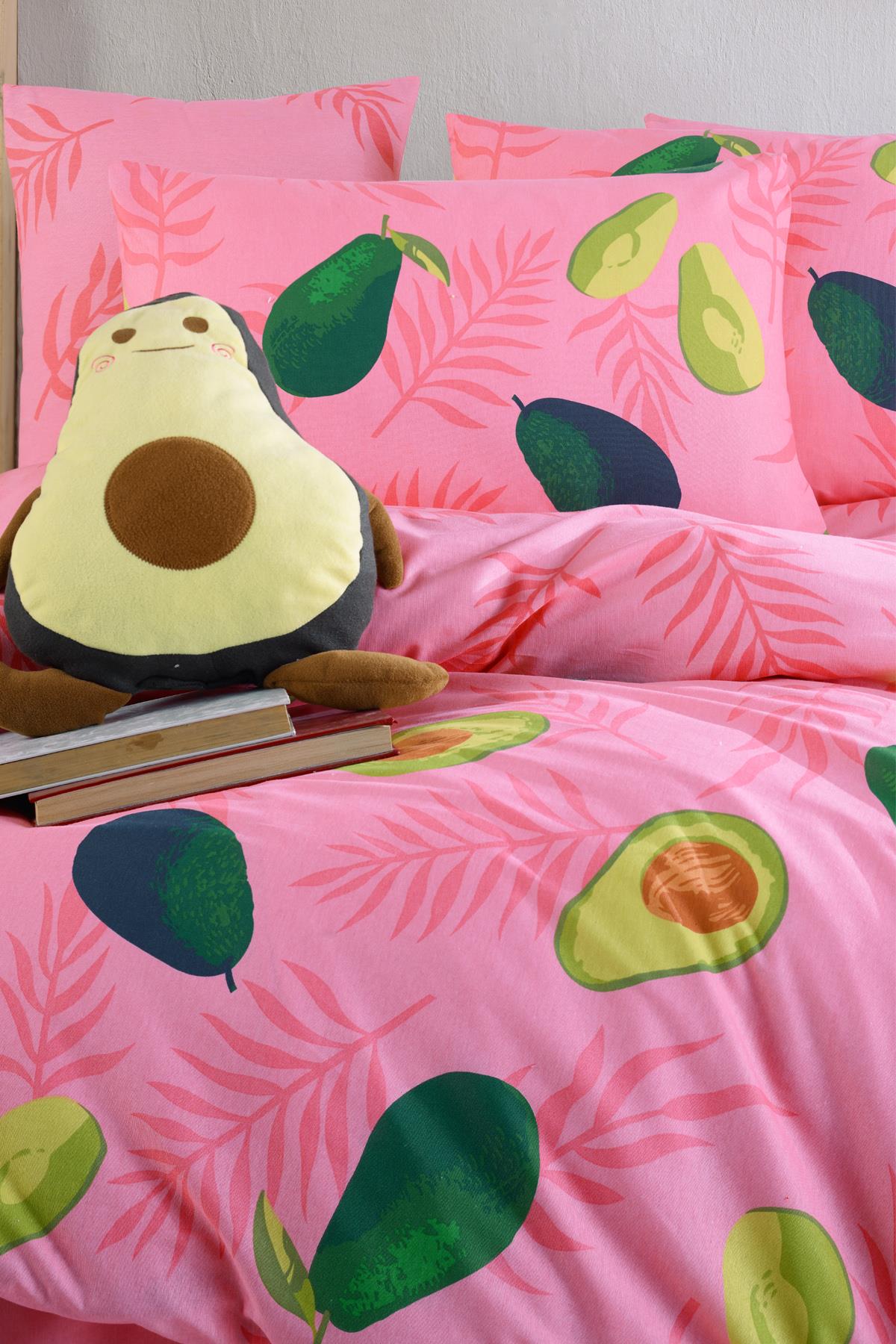 Avocado Pink %100 Pamuk Çift Kişilik Avakado Nevresim Takımı