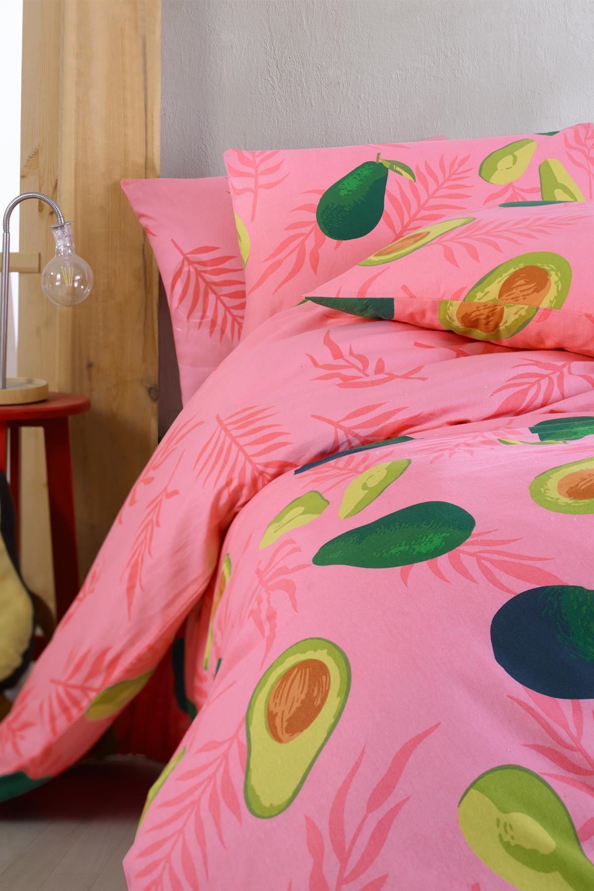 Avocado Pink %100 Pamuk Çift Kişilik Avakado Nevresim Takımı