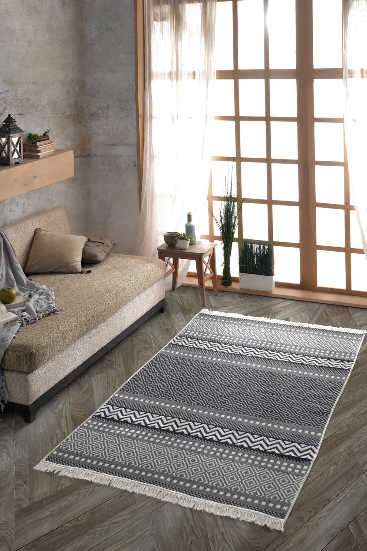 Iskandinav Çift Taraflı Modern Dokuma Kilim
