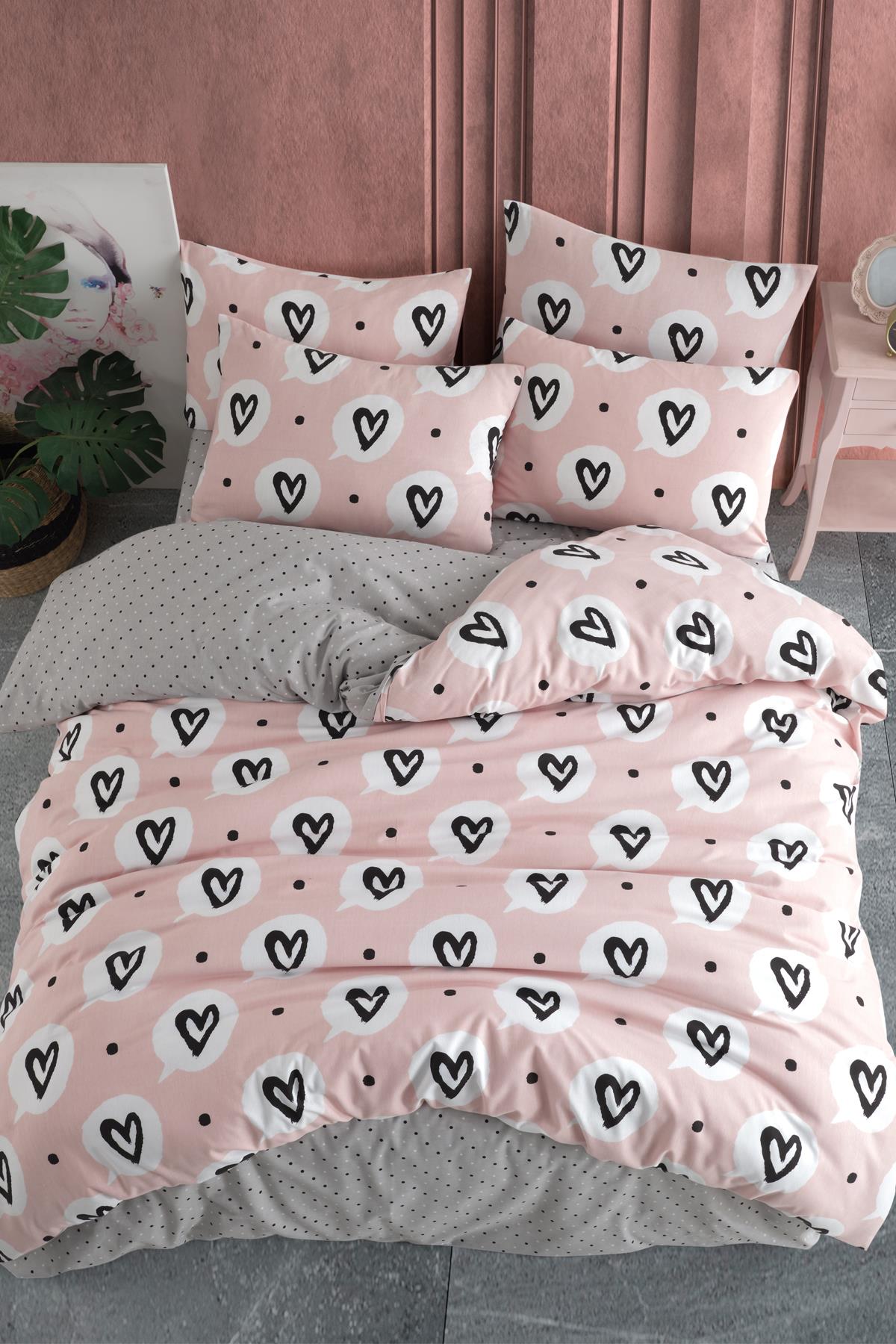 Lover % 100 Pamuk Çift Kişilik Nevresim Seti