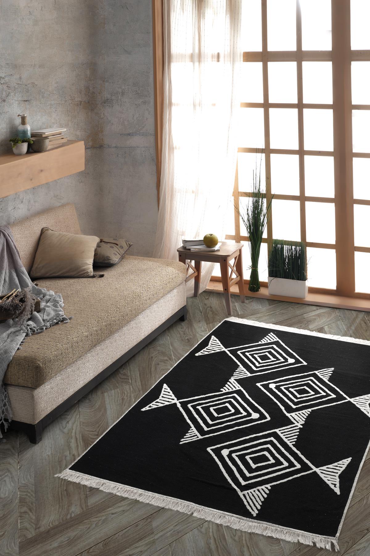 Milas Çift Taraflı Modern Dokuma Kilim