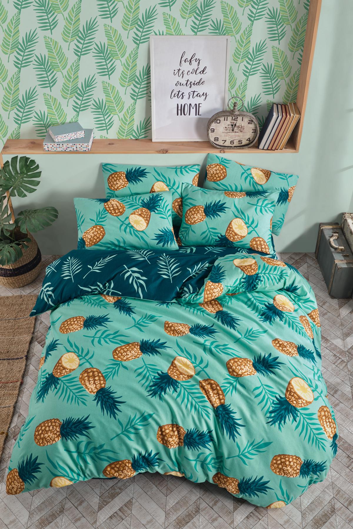 Pineapple % 100 Pamuk Çift Kişilik Nevresim Takımı