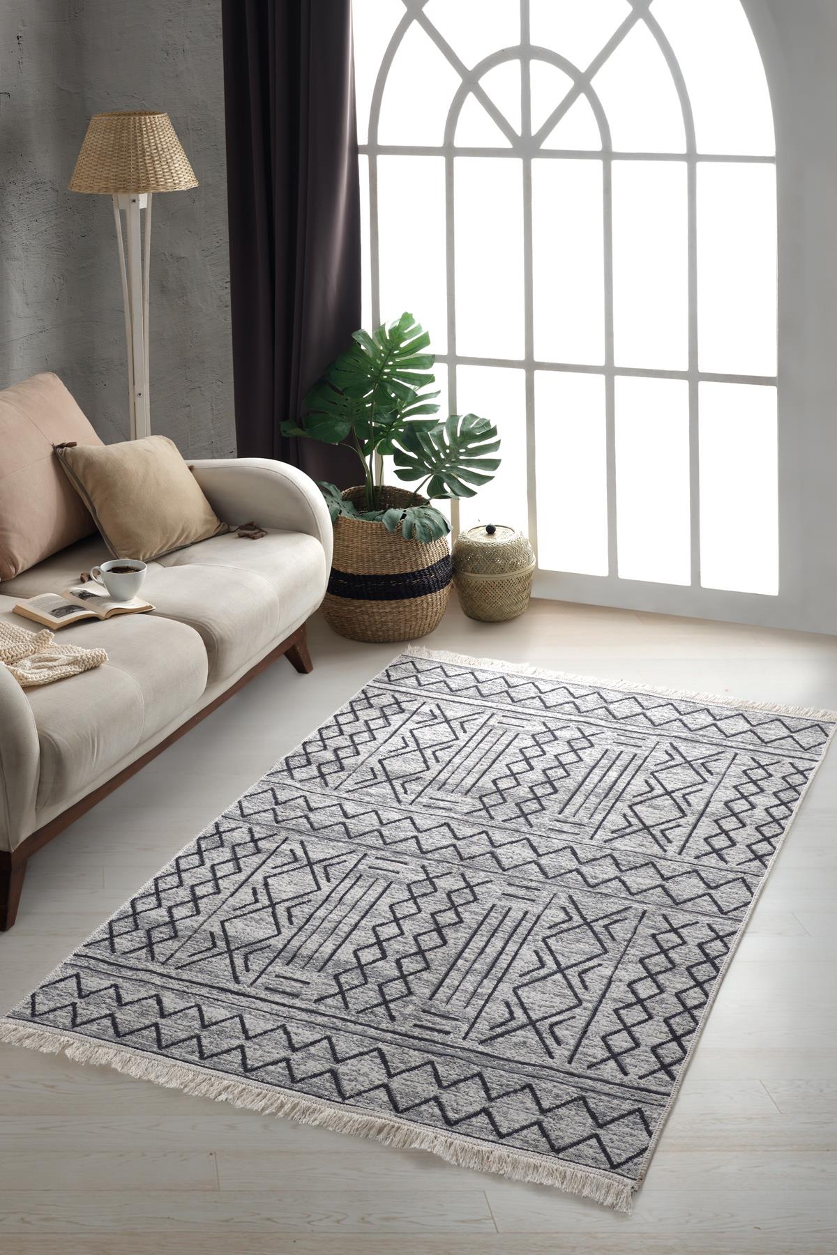 Retro Çift Taraflı Modern Dokuma Kilim