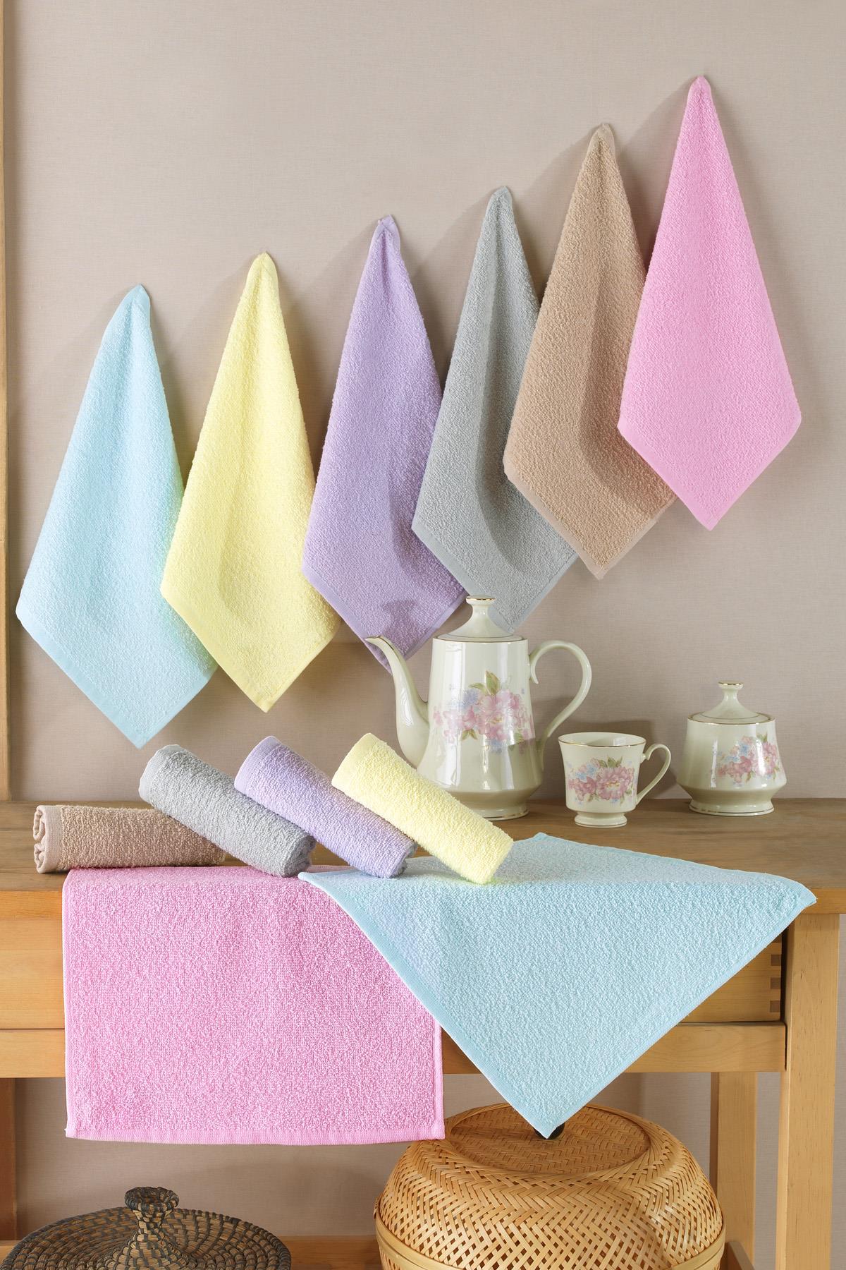 Soft Towel 30 X 30 CM   10 Adet %100 Pamuk Havlu Seti