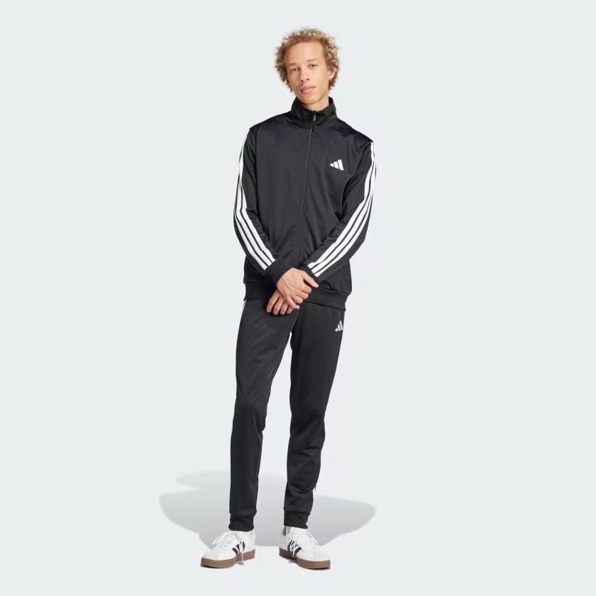 Adidas Sportswear Basic 3-Stripes Tricot Erkek Eşofman Takımı JI8858 (JI8858) Siyah