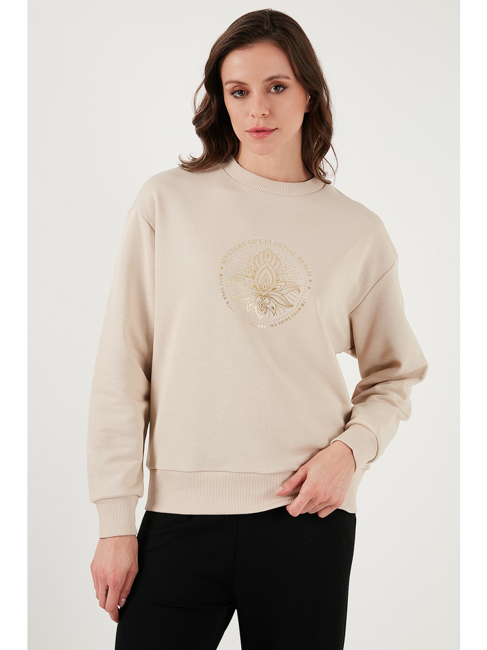 Fashion Friends Kadın Sweatshirt (24K0108K1) Bej