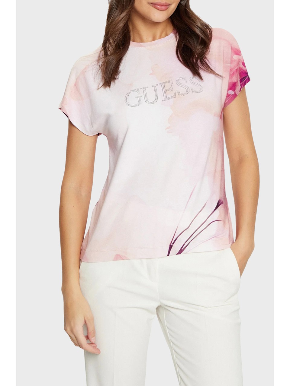 Guess Kadın T-shirt W5RI09K68D2 (W5RI09K68D2) Ekru