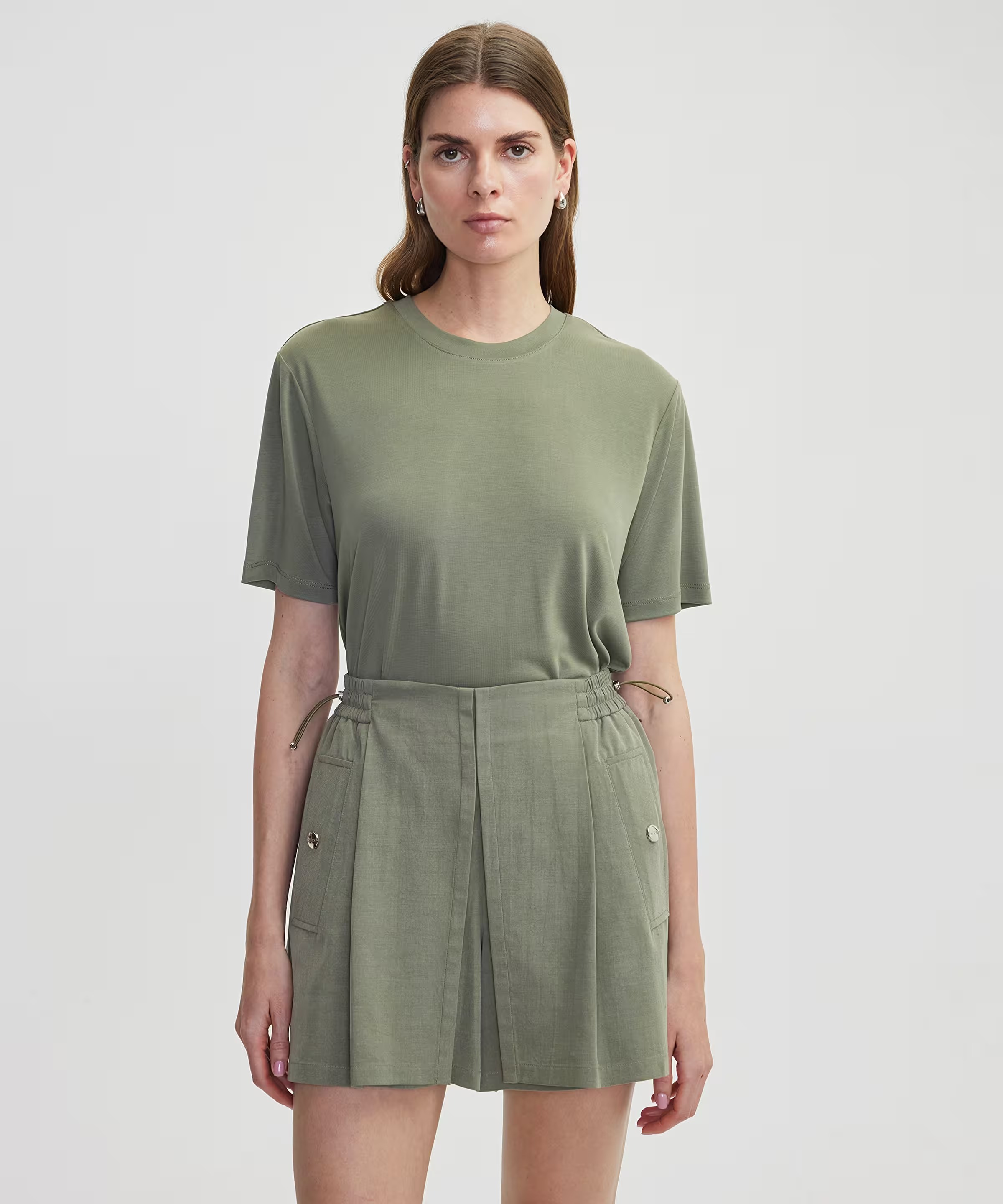 İpekyol Bisiklet Yaka Kadın Basic T-shirt IS1250070260 (IS1250070260) Haki