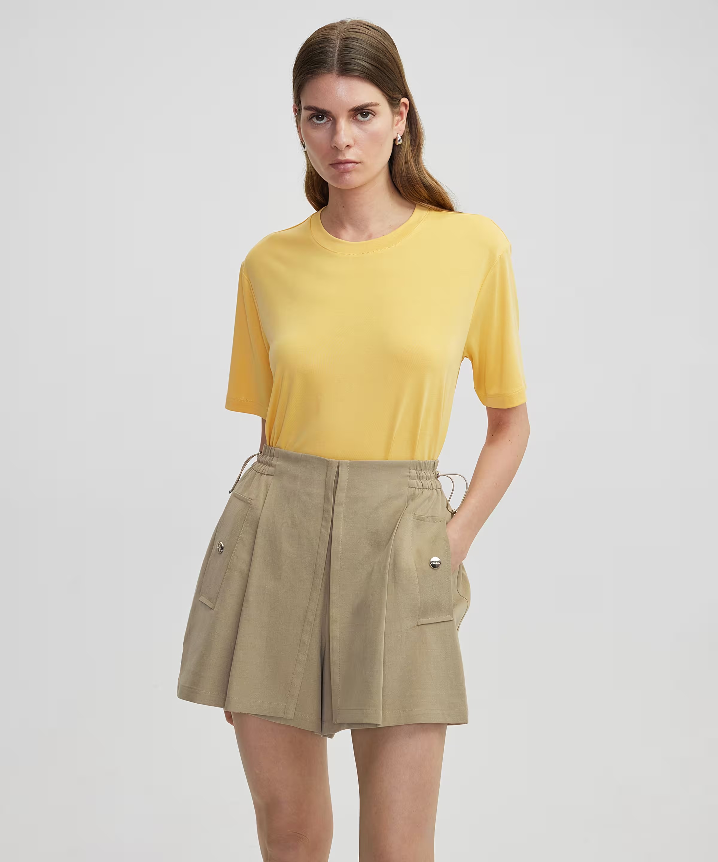 İpekyol Bisiklet Yaka Kadın Basic T-shirt IS1250070260 (IS1250070260) Sarı