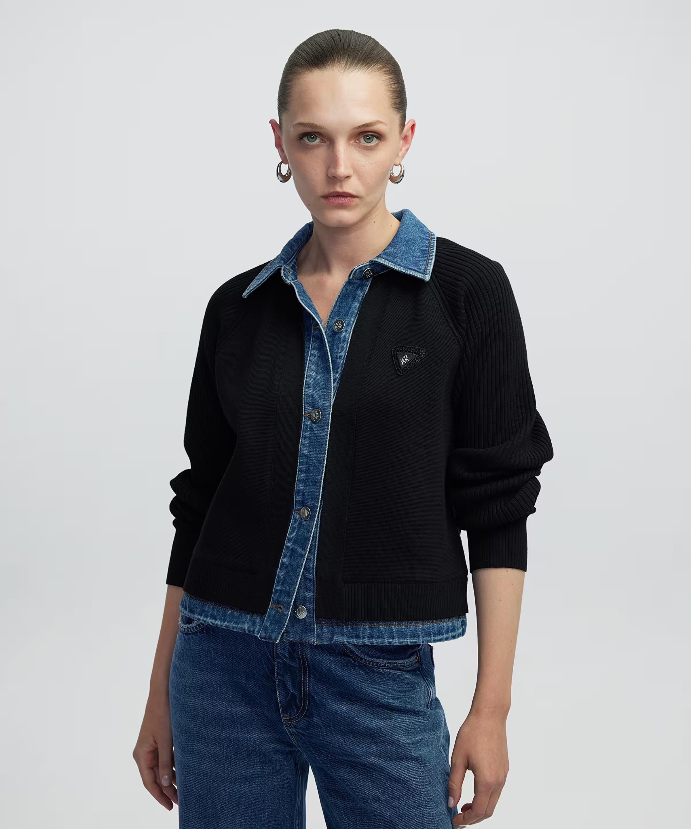 İpekyol Denim ve Triko Mix Kadın Ceket IW6250005071 (IW6250005071) Siyah