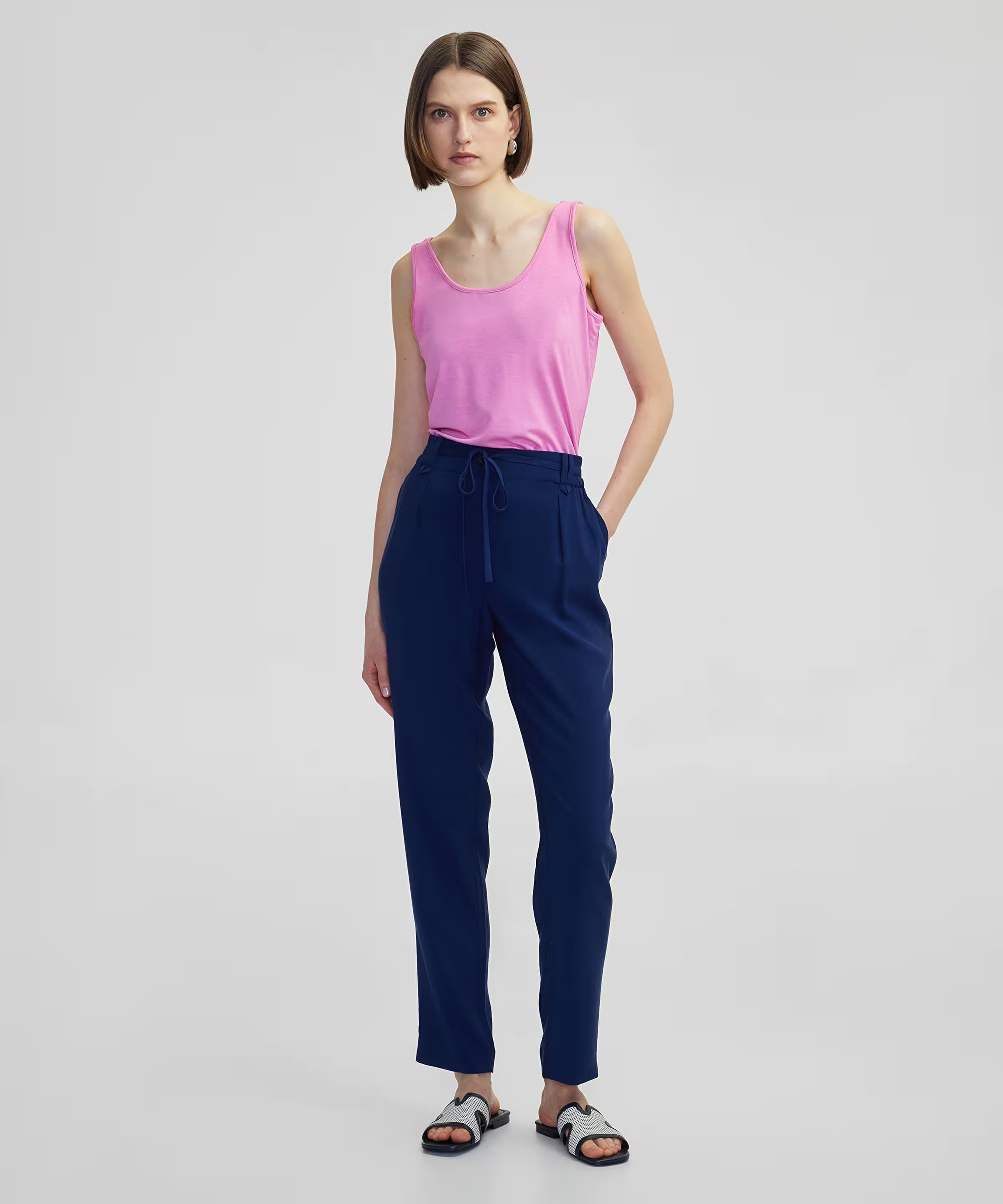 İpekyol Elastik Bel Carrot Fit Kadın Pantolon IS1250003248 (IS1250003248) Lacivert