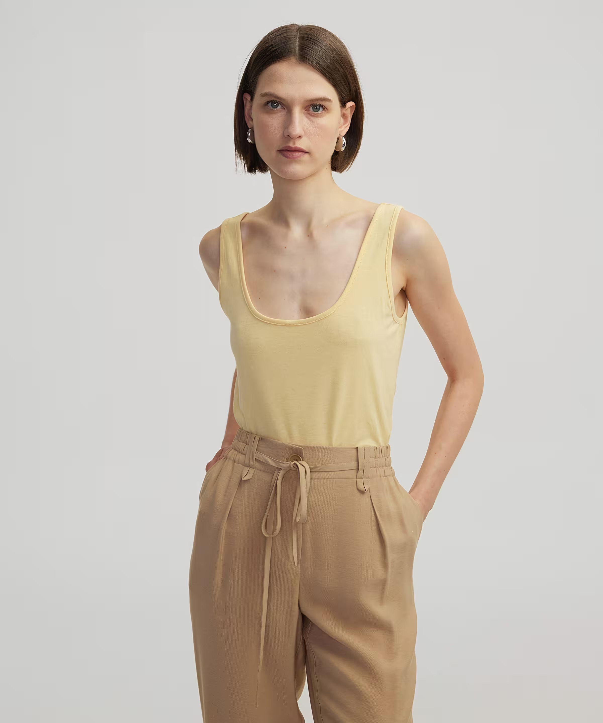 İpekyol Kadın Basic Askılı T-shirt IS1250070220 (IS1250070220) Sarı