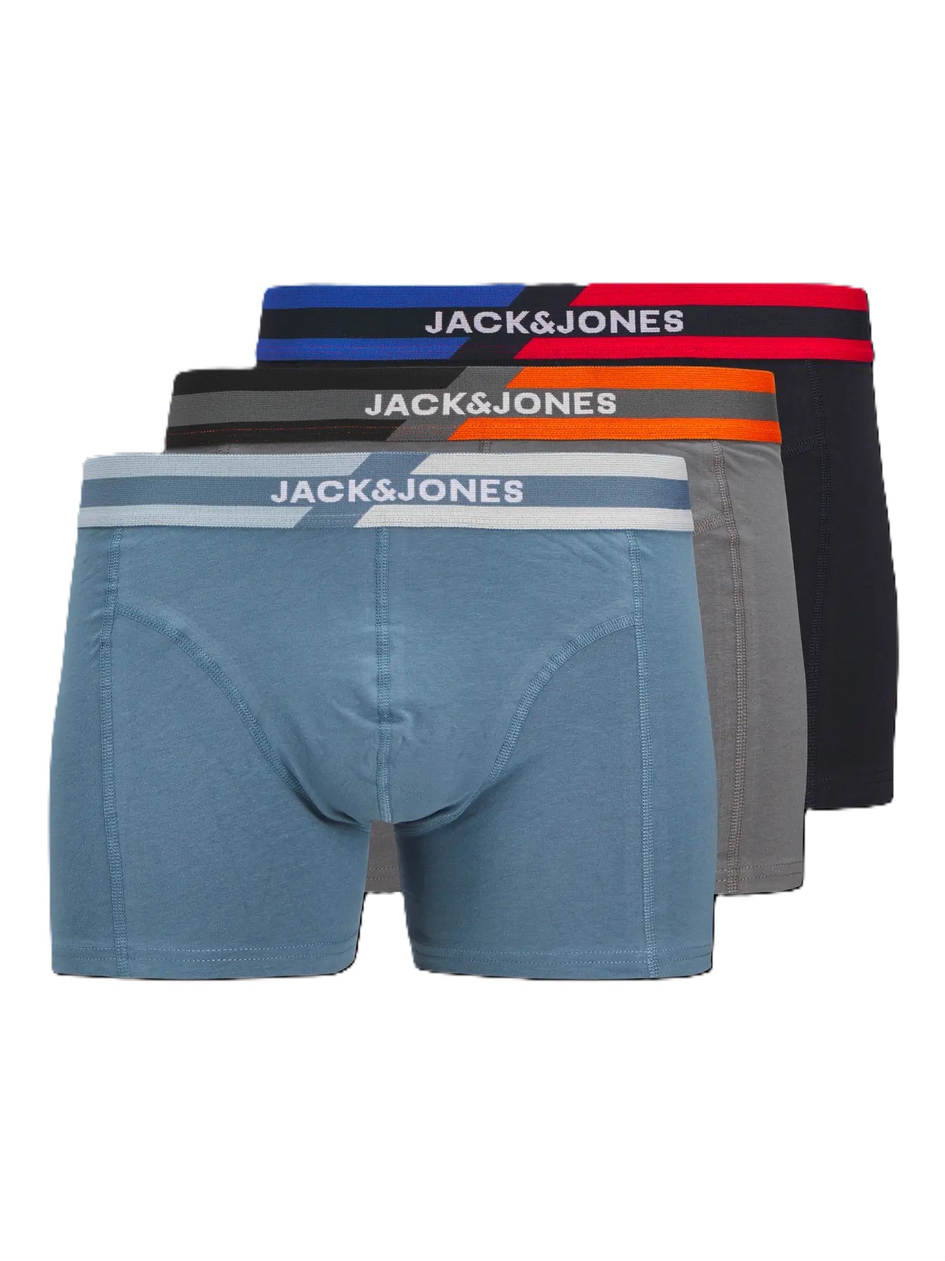 Jack&Jones Jacsteve Solid Trunks 3'lü Erkek Boxer 12268486 (12268486) Çok Renkli