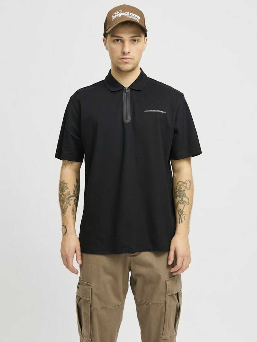 Jack&Jones Jcofusion Pique Polo Erkek T-shirt 12273127 (12273127) Siyah