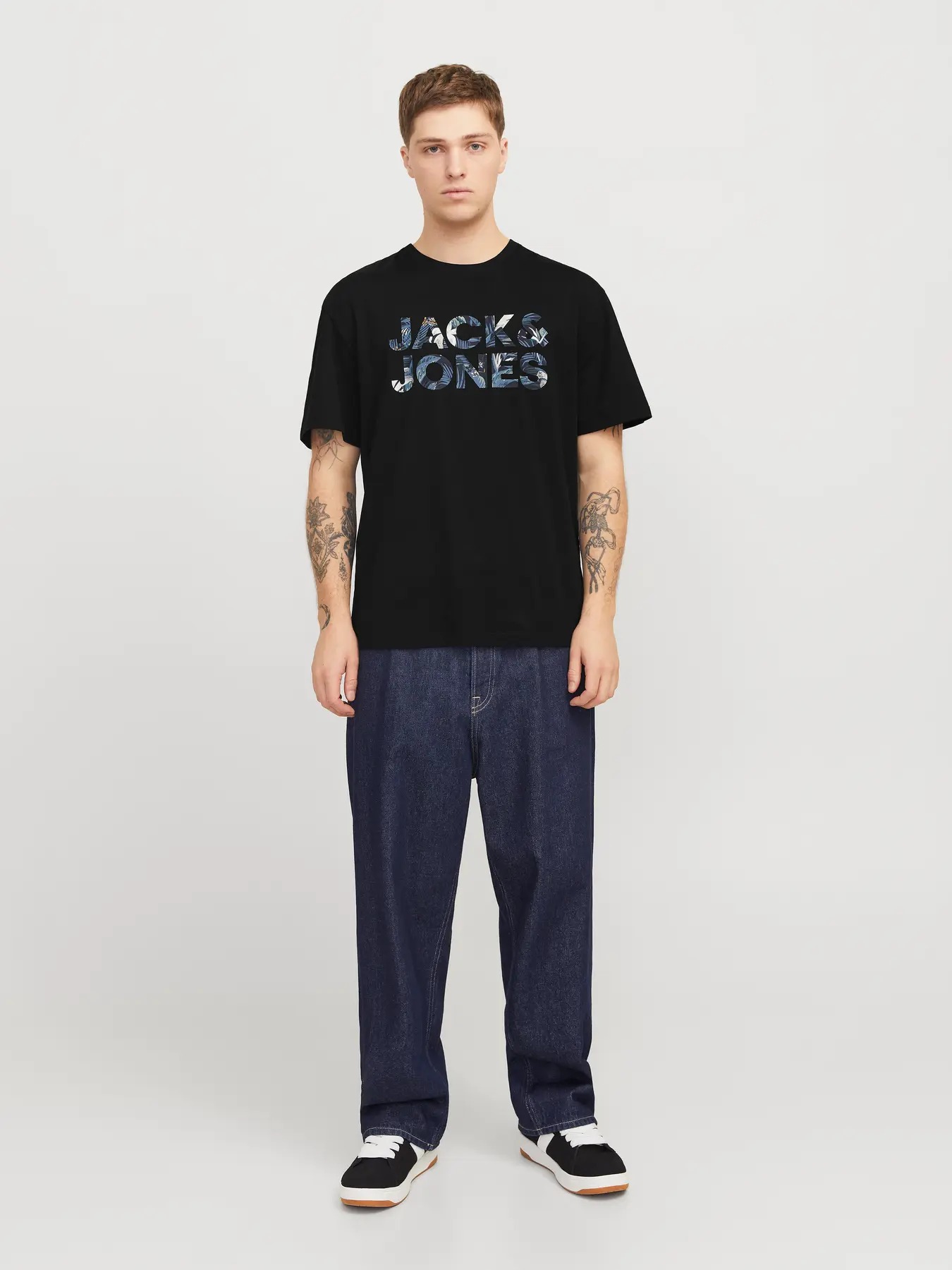 Jack&Jones Jjebryan Corp Logo Tee Erkek T-shirt 12268127 (12268127) Siyah