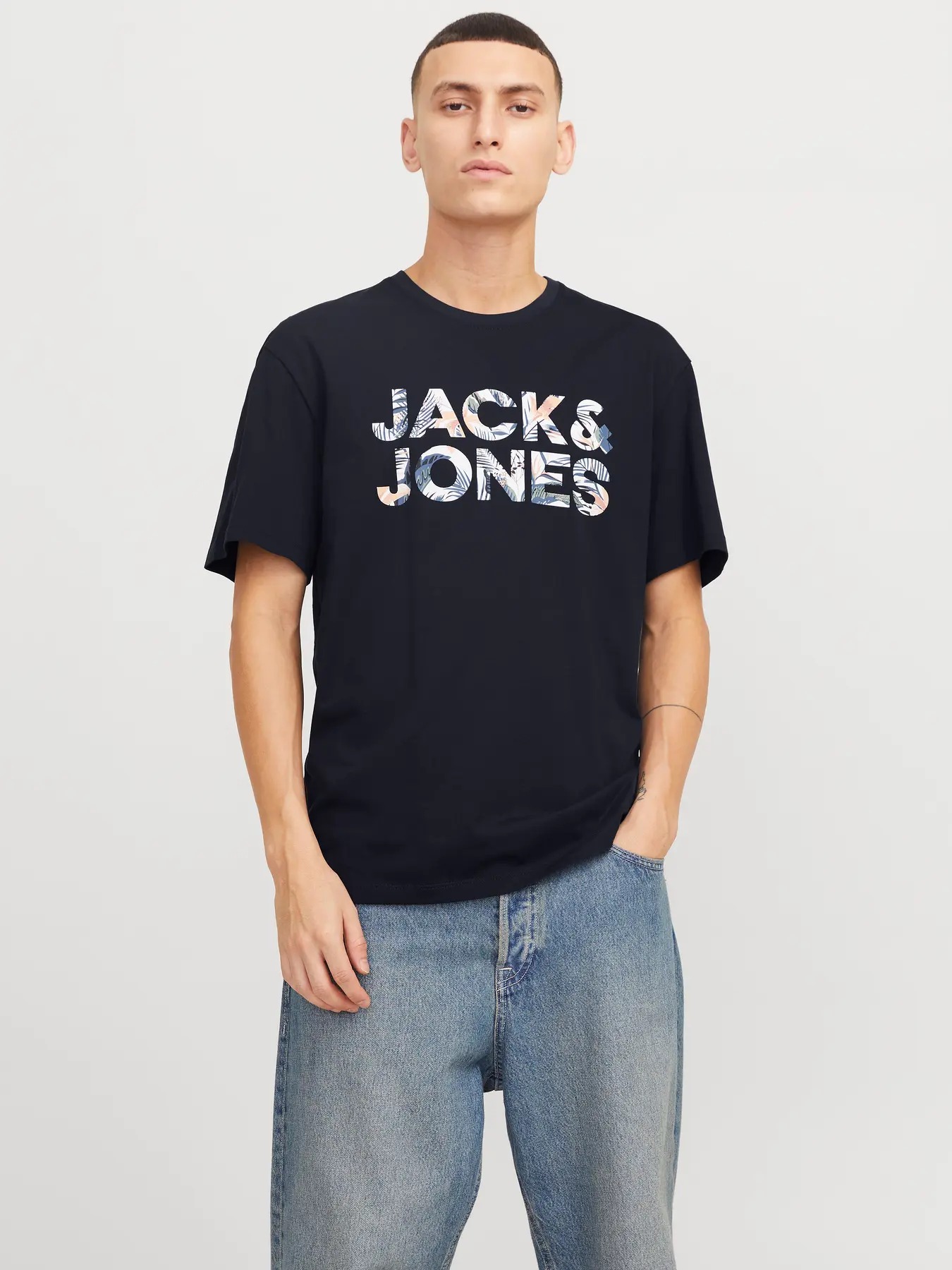 Jack&Jones Jjebryan Corp Logo Tee Erkek T-shirt 12268127 (12268127) Lacivert