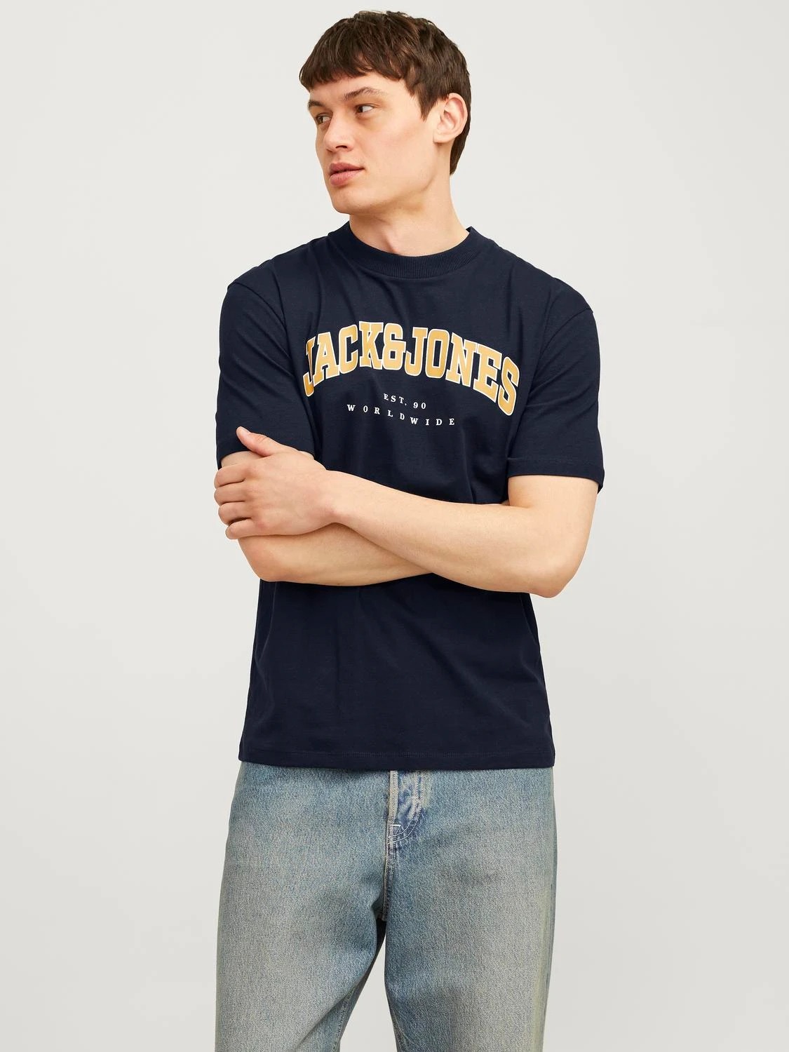 Jack & Jones Jjecaleb Erkek T-shirt 12257579 (12257579) Lacivert