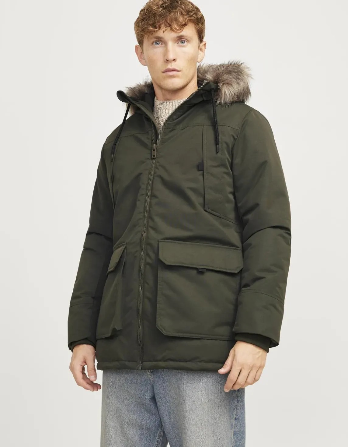 Jack & Jones Jjeconstruct Erkek Parka (12258406) Yeşil