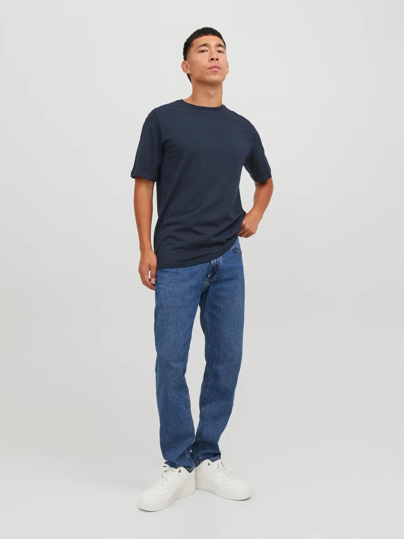 Jack&Jones Jjeorganic Basic Tee Ss O-Neck Noos Erkek T-shirt 12156101 (12156101) Lacivert