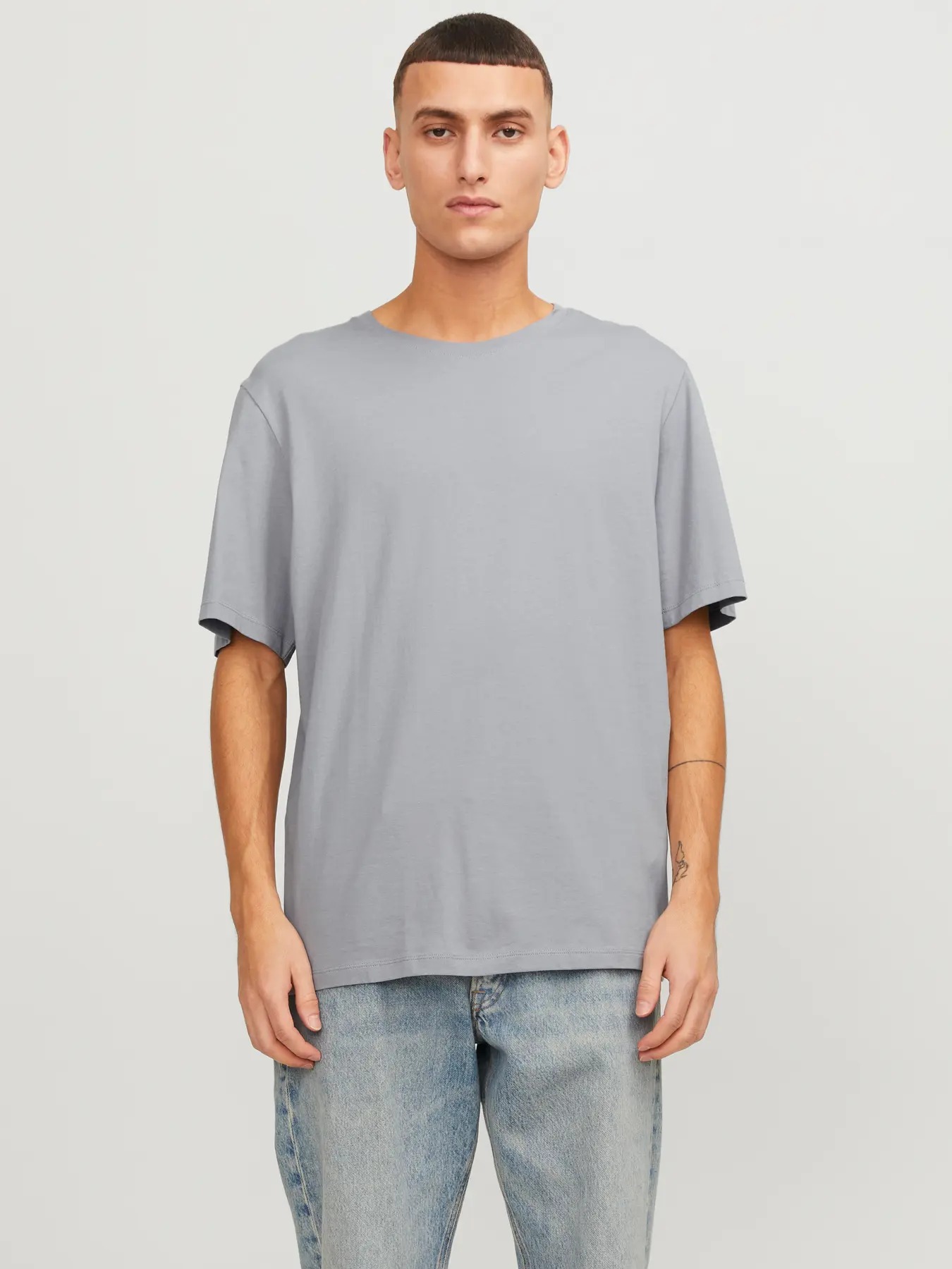 Jack&Jones Jjeorganic Basic Tee Ss O-Neck Noos Erkek T-shirt 12156101 (12156101) Gri