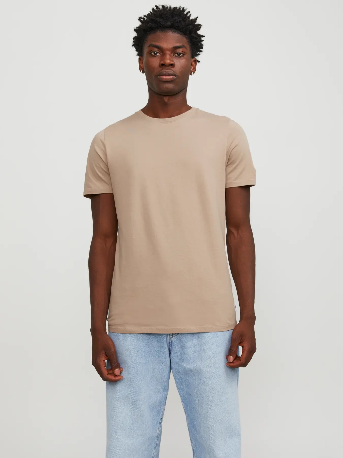 Jack&Jones Jjeorganic Basic Tee Ss O-Neck Noos Erkek T-shirt 12156101 (12156101) Bej