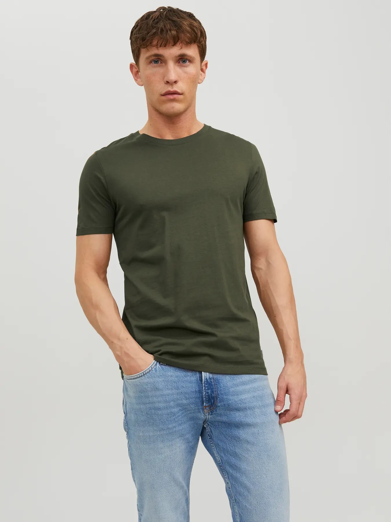 Jack&Jones Jjeorganic Basic Tee Ss O-Neck Noos Erkek T-shirt 12156101 (12156101) Yeşil