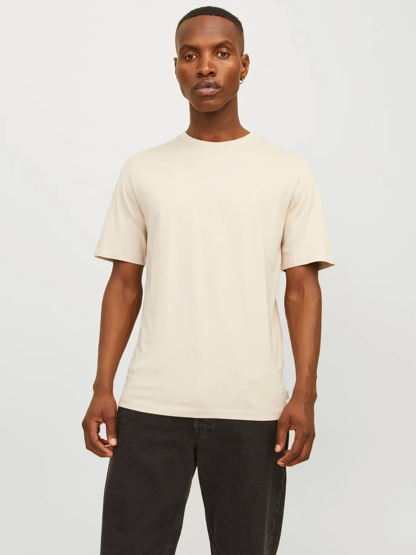 Jack&Jones Jjeorganic Basic Tee Ss O-Neck Noos Erkek T-shirt 12156101 (12156101) Krem