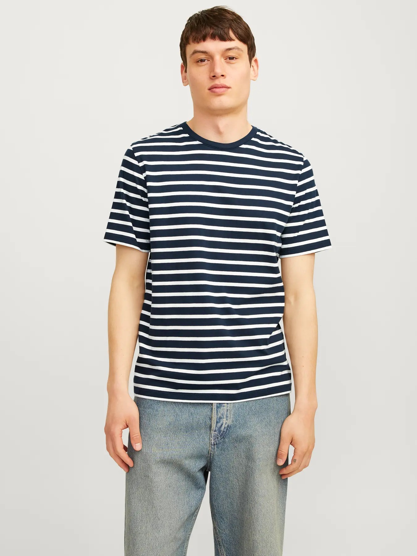 Jack&Jones Jjeorganic Basic Tee Ss O-Neck Noos Erkek T-shirt 12156101 (12156101) Koyu Lacivert